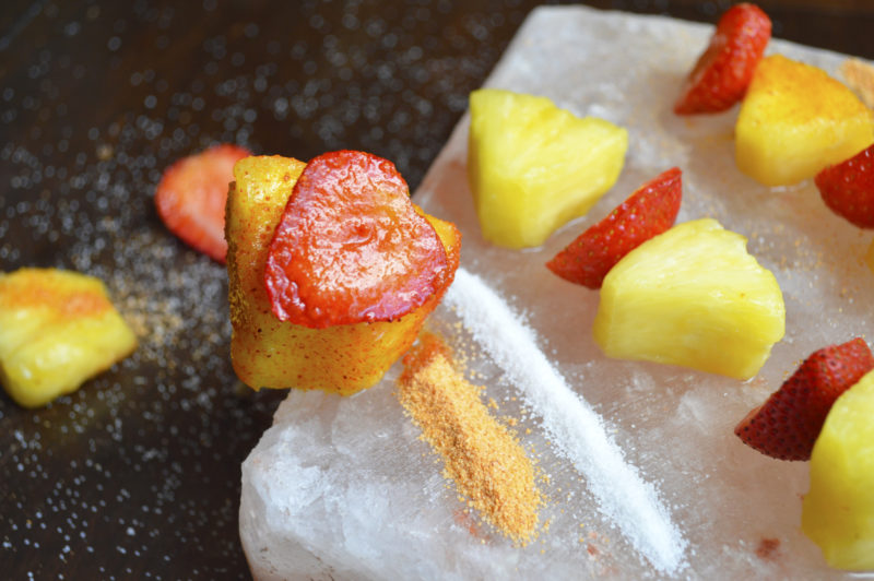 @biculturalfamilia's cover photo for 'Mexican Fruit Skewers on Pink Himalayan Salt | Bicultural Familia'