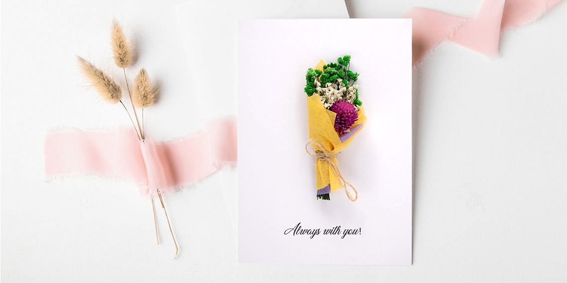 @whisperinghomes's cover photo for 'Handmade Dried Flower Cards For Valentine | Whispering Homes'